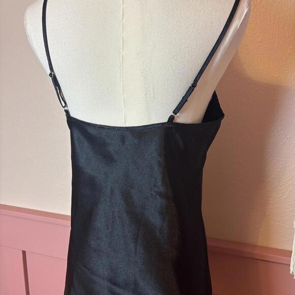 Halston goth fairy coquette lace mini slip dress black sz small vanity whimsy - Picture 5 of 8